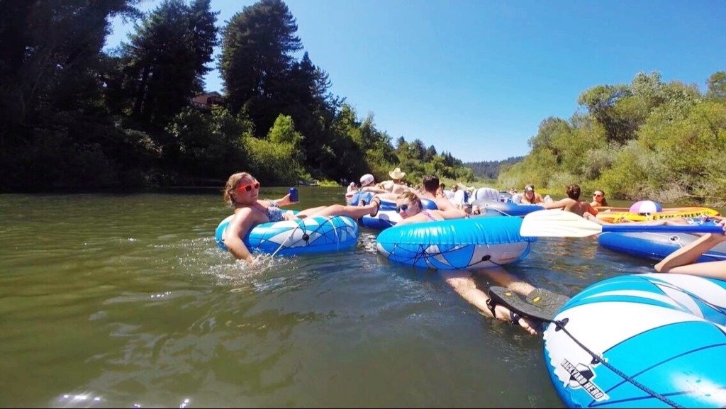 floats in the river