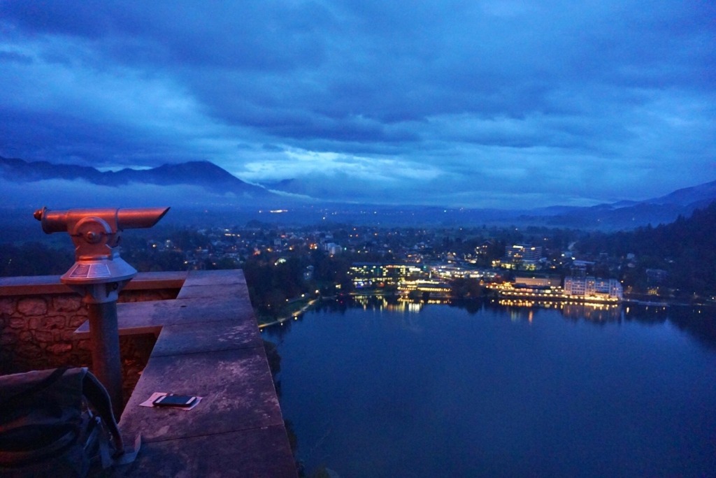 Lake Bled at night