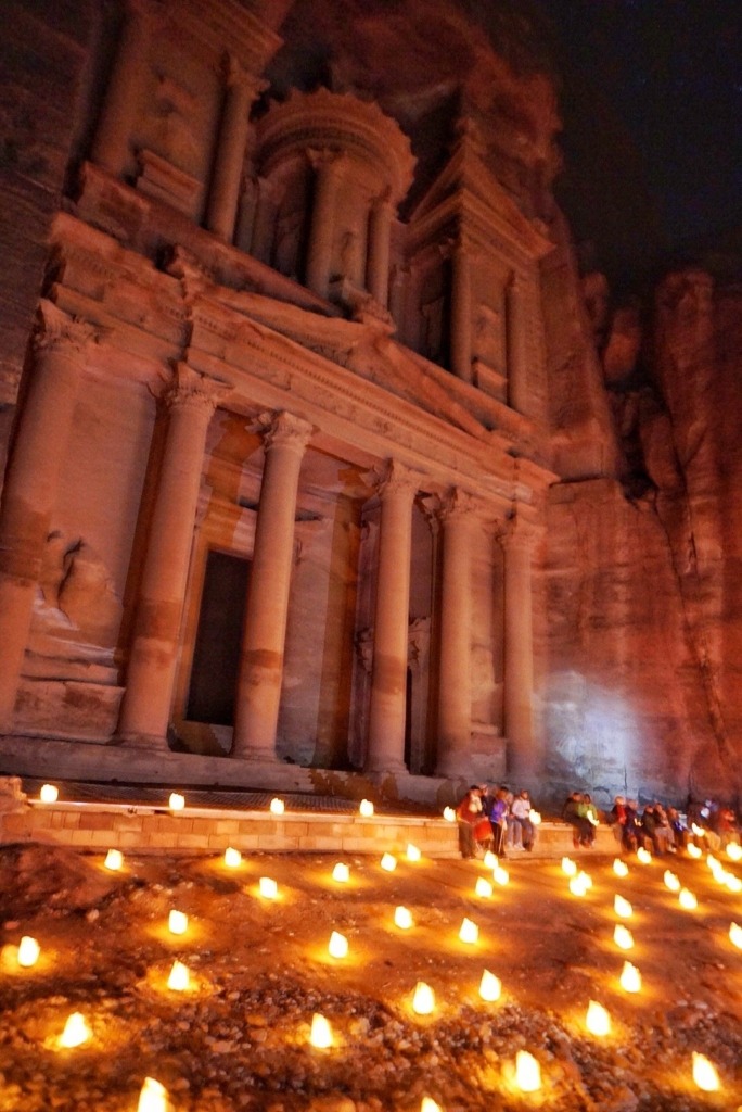 Petra Jordan at night