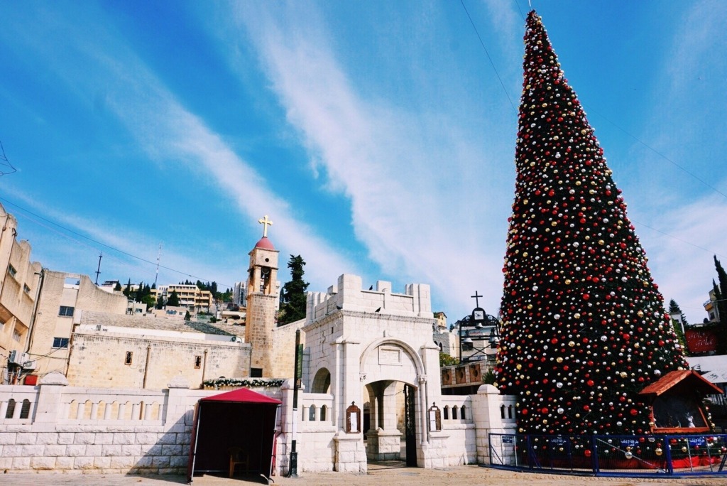 huge Christmas tree in Nazareth