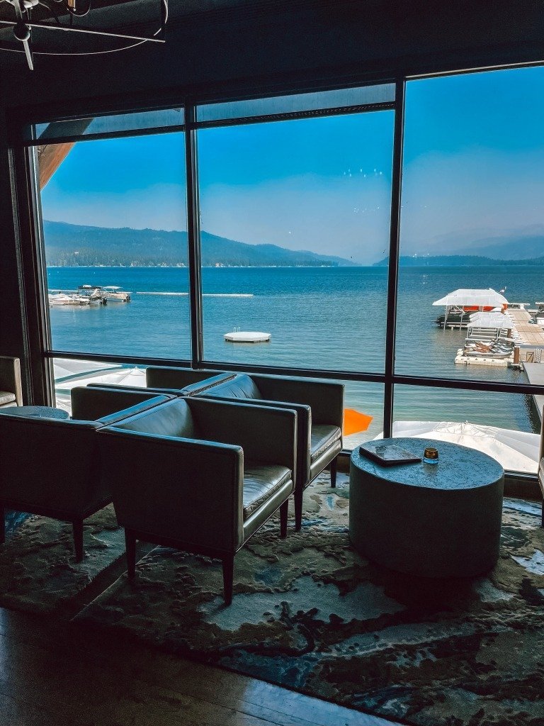 Shore Lodge lobby with view