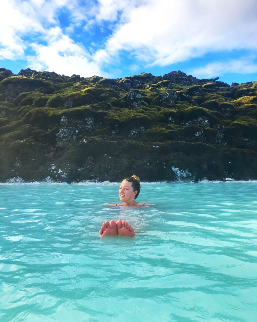woman floating in water