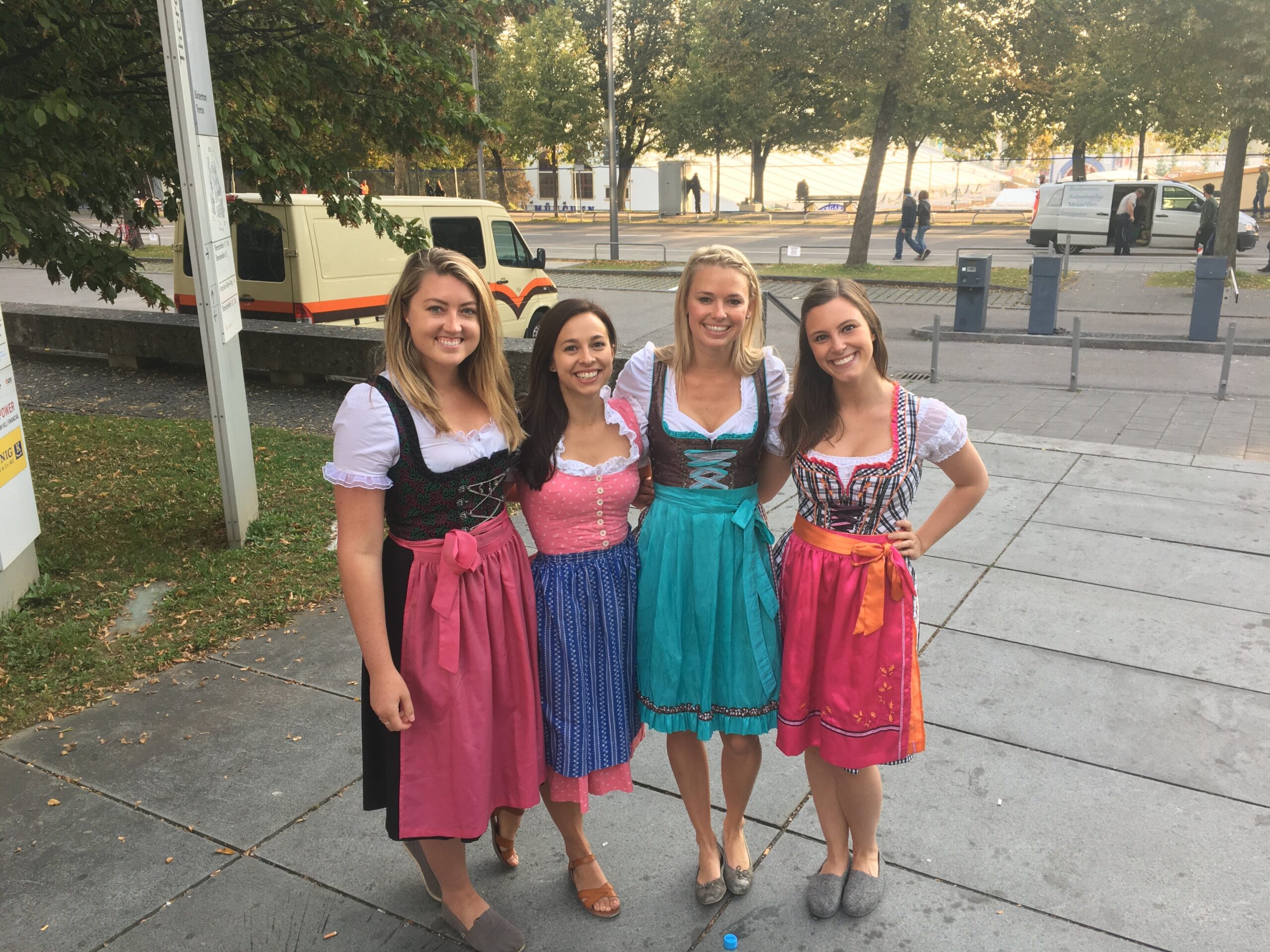 tourists wearing dirndl