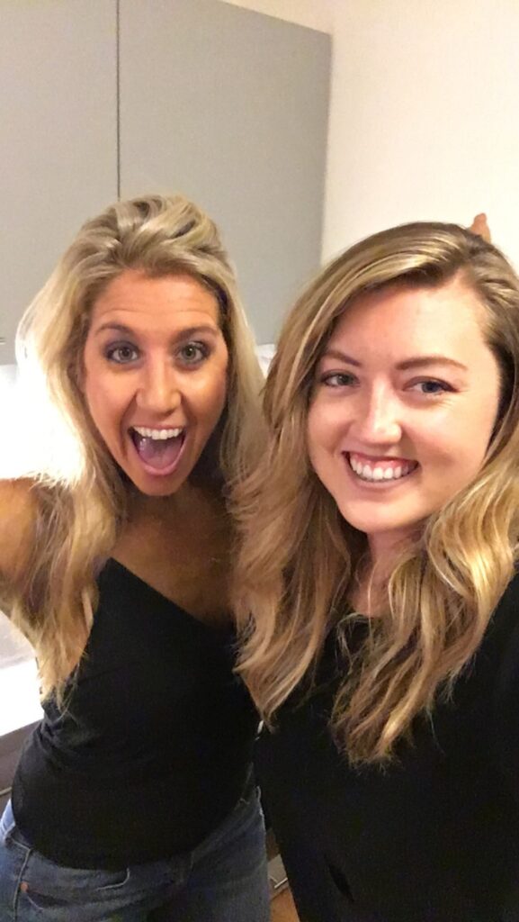Katie and Michelle selfie Katie and Michelle selfie