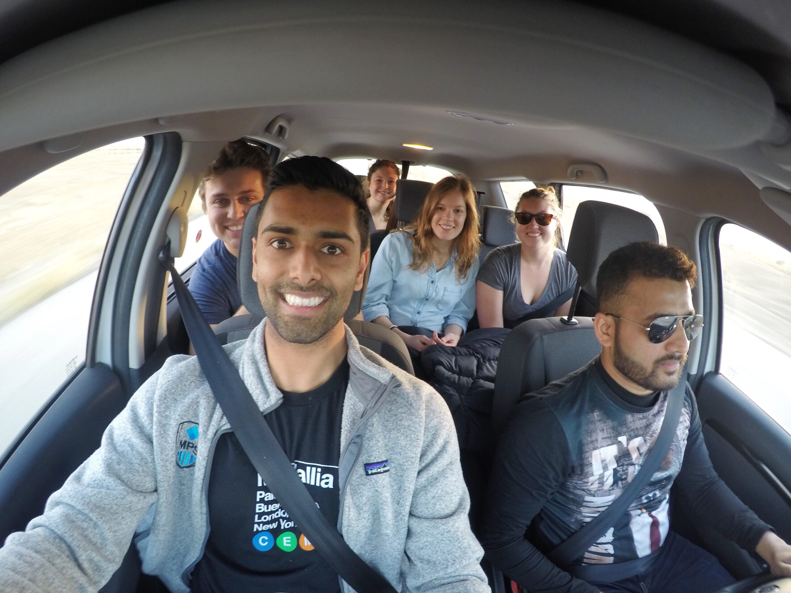 tourists in rental car