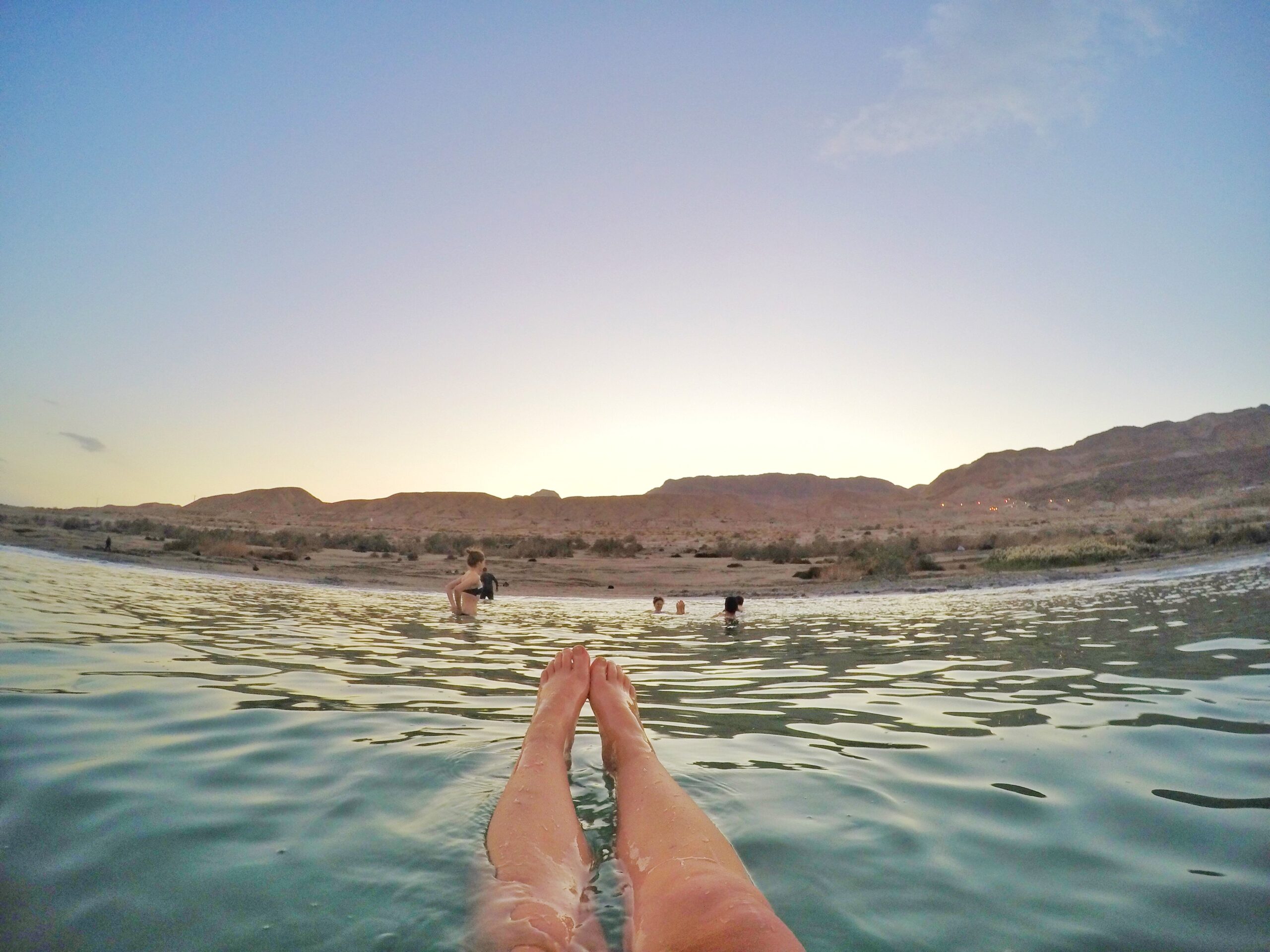 Soaking in Dead Sea Israel