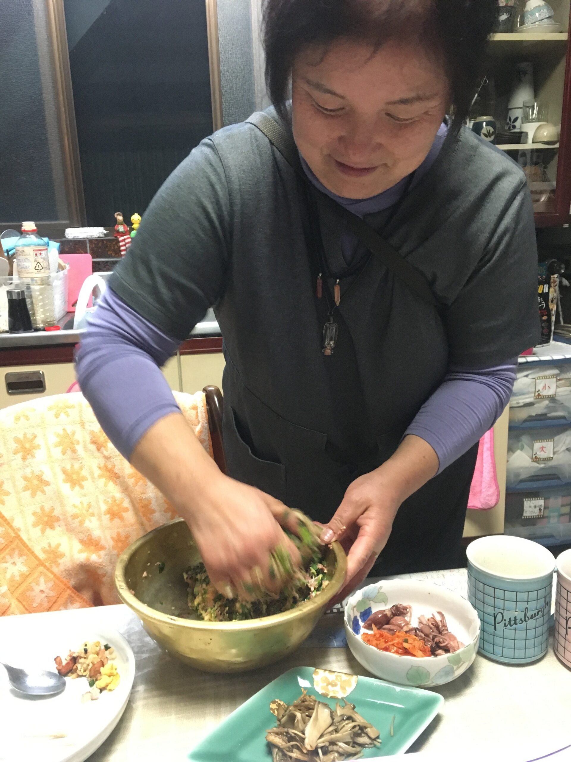 Japanese woman making food
