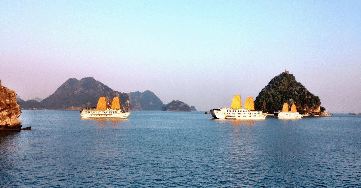 Junk Boating Through Halong Bay