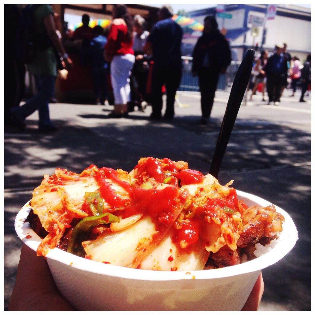 kimchi and rice bowl of kimchi and rice