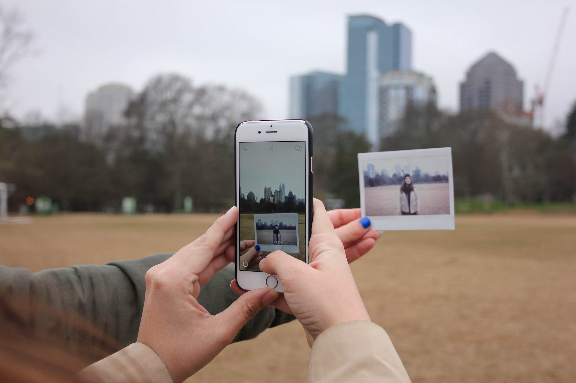 taking a photo of polaroid taking a photo of polaroid
